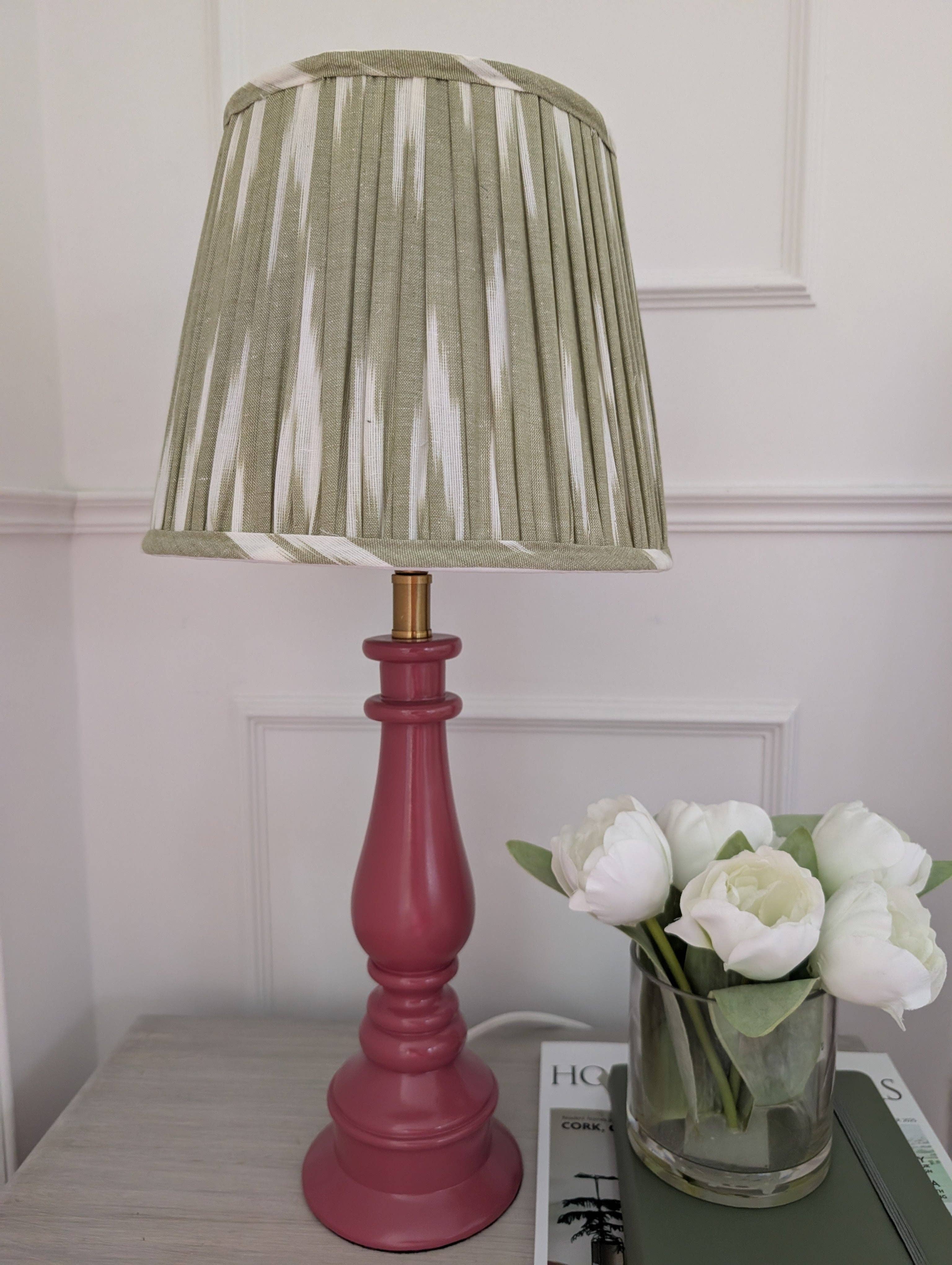 LNH EDIT - Wholesale Lamp Shade - Green Ikat Pleated Lampshade6