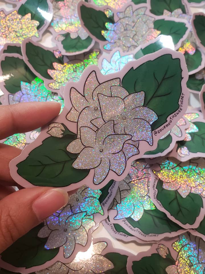 Sampaguita Glitter Sticker for wholesale by ClarizeYale Revadavia