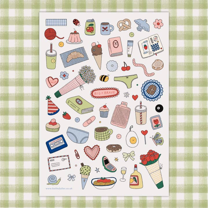 Brave Girl Sticker Sheet for wholesale by Hollie Fuller