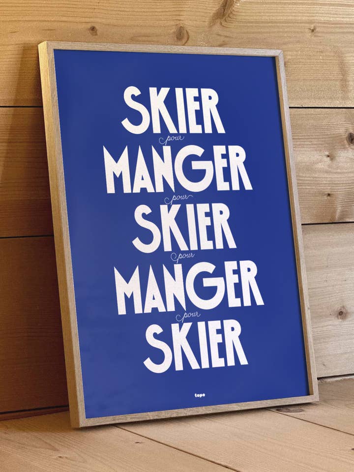 Sciare, per mangiare… | Poster minimalista e umoristico per la vendita all'ingrosso da parte di Studio Topo