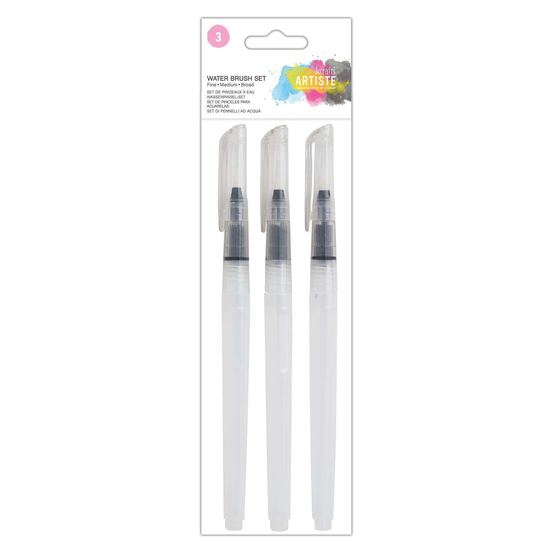 West Design Products – wholesale Paint/wax brush – Artiste Water Brush Set - 3 Pack - Fine, Medium, Broad0
