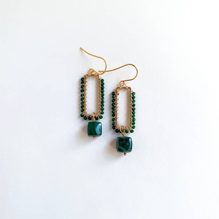 Laura Stark Designs - Wholesale Dangle Earrings - Rectangle Diopside Earrings1