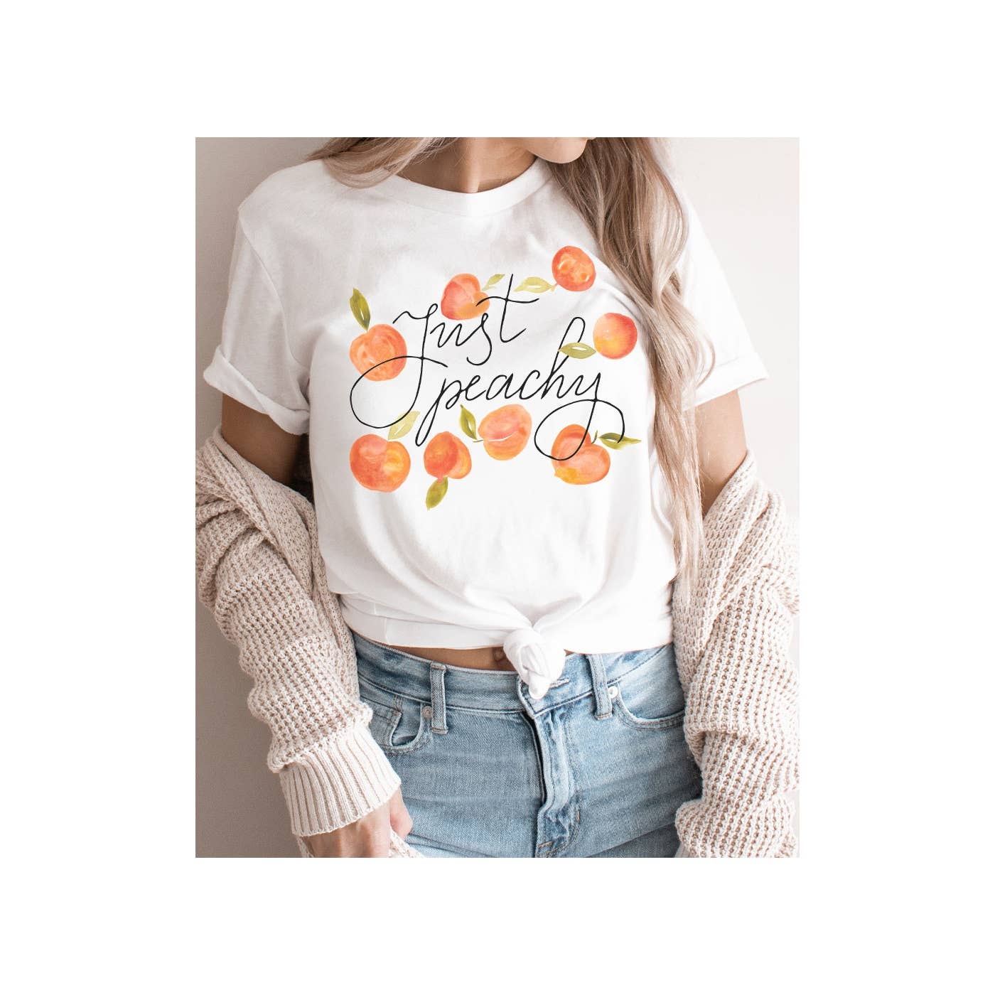 Kissed Apparel - Wholesale Screen Printed T-Shirt - Women's - Vintage Just Peachy Graphic Tee1