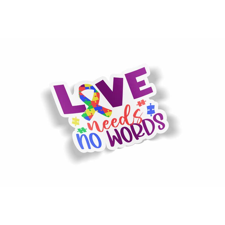 Kärlek behöver inga ord klistermärke för wholesale av JE Creates
