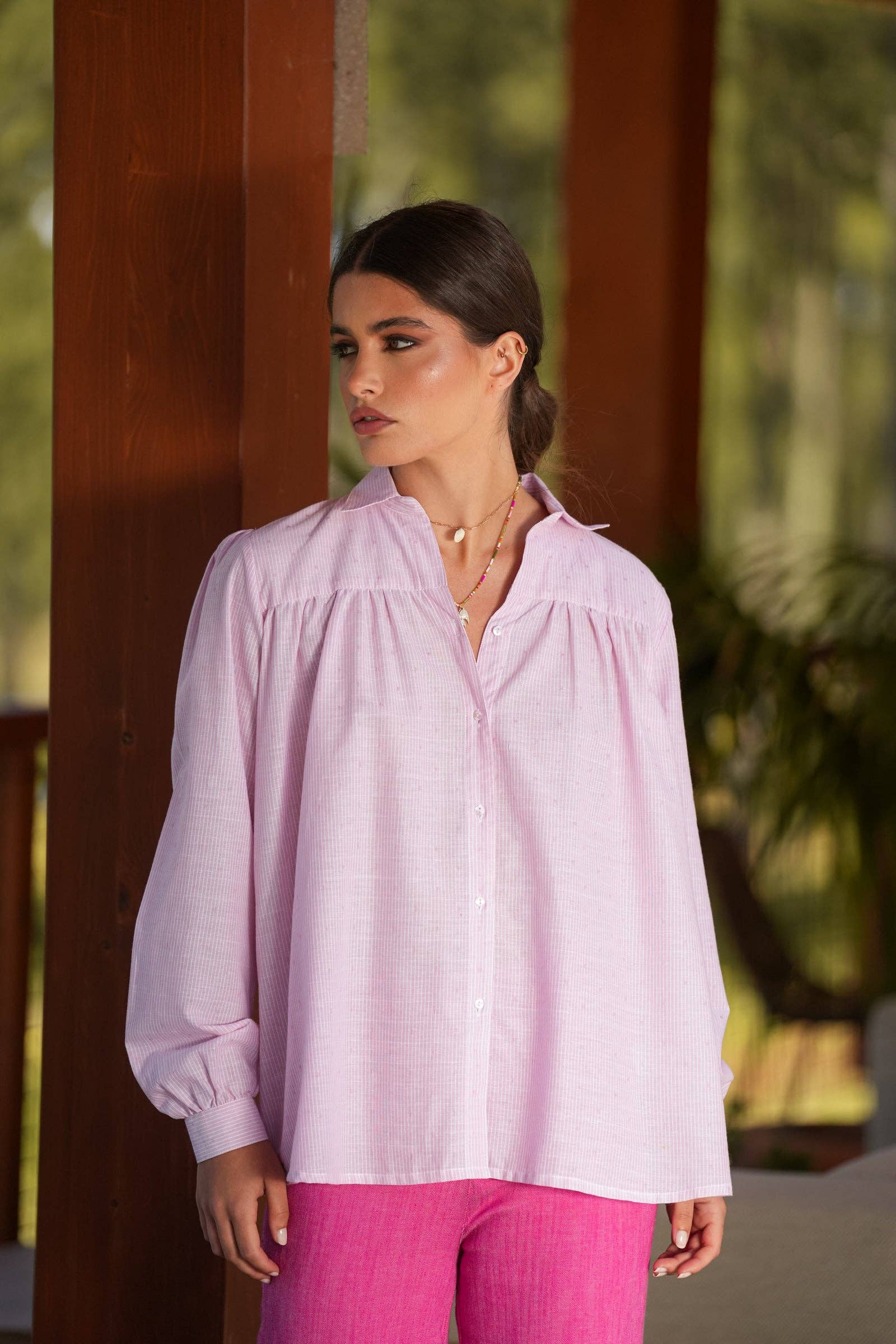 GUIMANOS - Wholesale Button Down Shirt - Women's - Stripes Blouse1