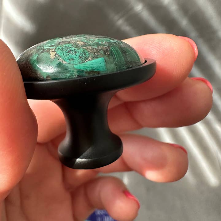 Stephen D. Evans - Wholesale Knob/Pull - Luxury Malachite Art Deco Brass Drawer Pulls