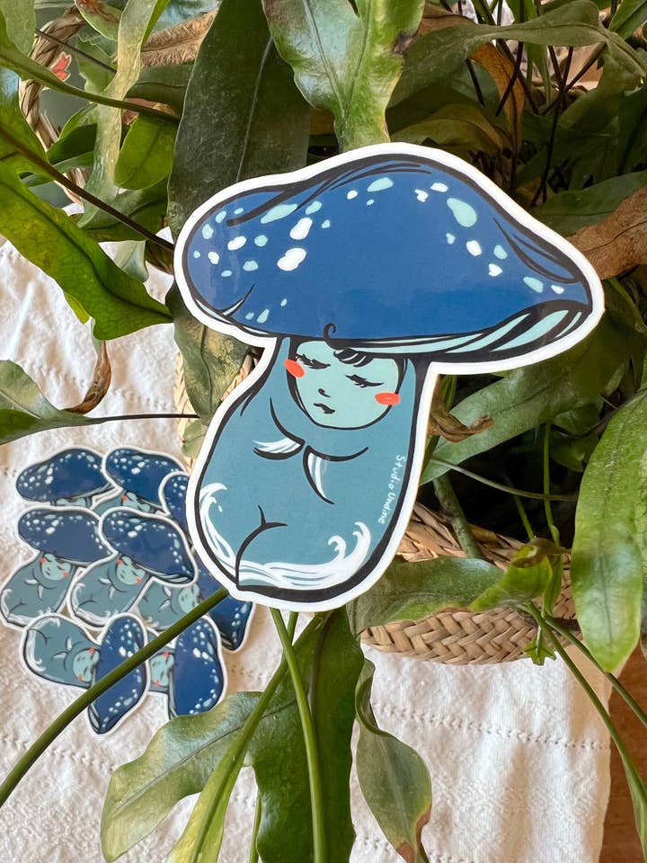 Wasserdichter Ozean-Pilzaufkleber „Mush Baby“ | Wave Decal für den Großhandel von Studio Undine