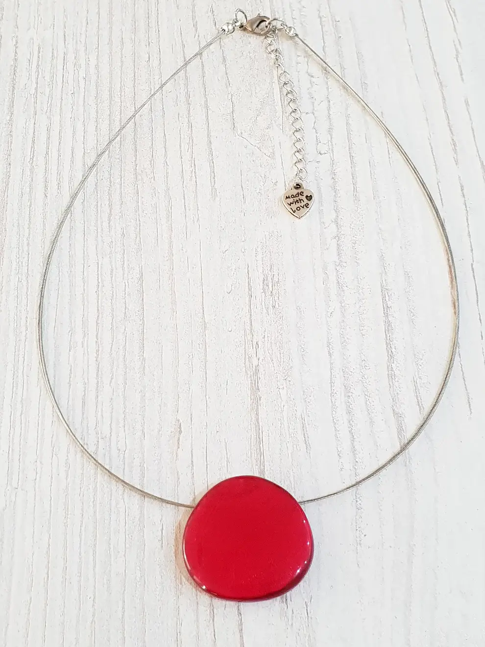 Gloria-Maris - Wholesale Pendant/Charm Necklace - Capiz necklace short / pendant approx. 30x32mm / BG-06190