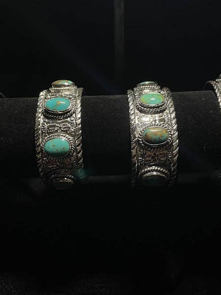 Handcrafted Southwest Genuine Turquoise | Sterling Silver Cuff for wholesale by Regul Silver