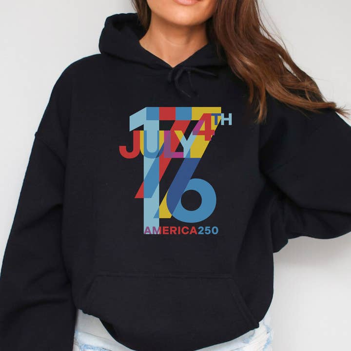 América 250 1776 Pop Sudadera con capucha para venta al por mayor de Creative Crayons Workshop