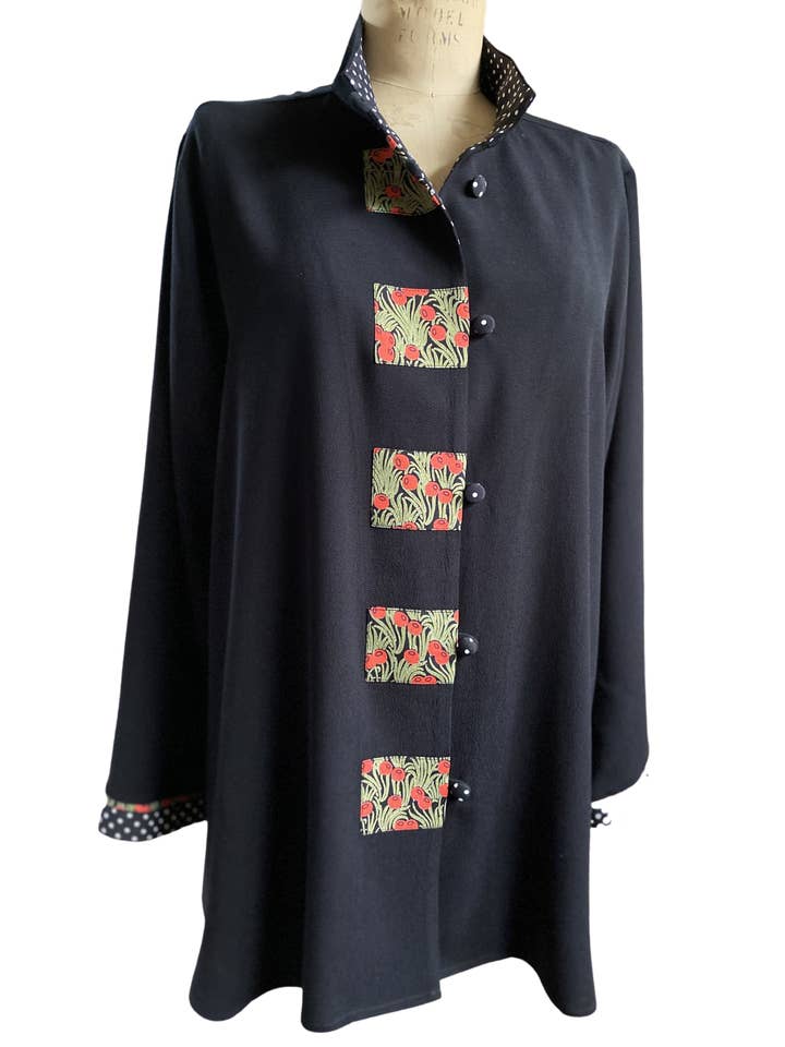 ”910" A-linje topp med röda bär tryck för wholesale av Marla Duran