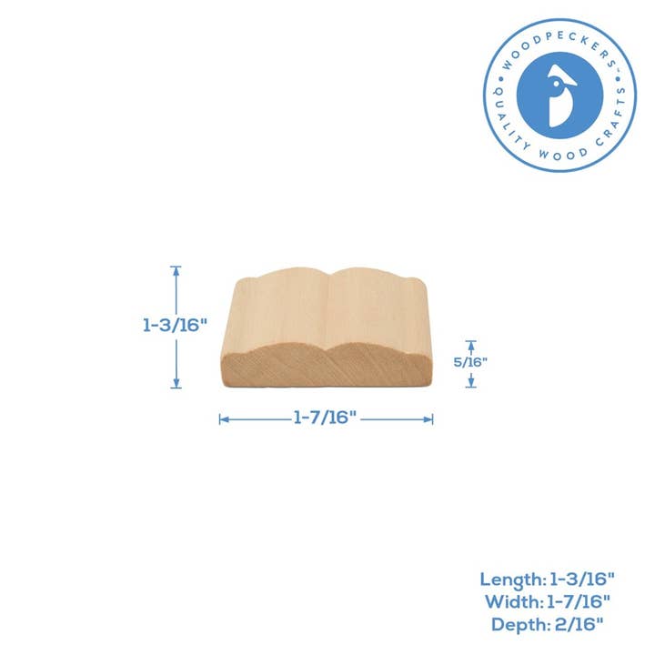 Woodpeckers Crafts - Wholesale Craft Supplies - Wood Open Book Ornament, 1-7/16"2