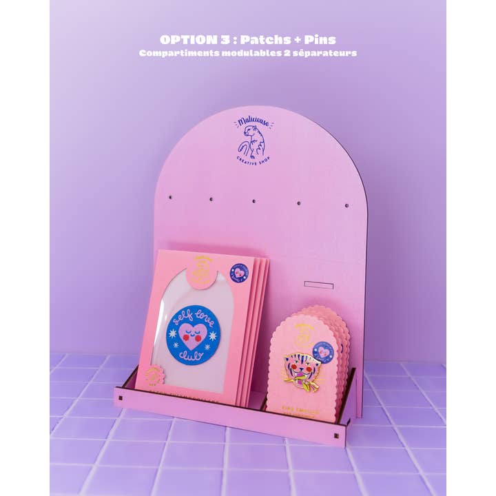 MALICIEUSE - Wholesale Jewelry Stand & Display - Wooden Pin and Keychain Display - Shop Display5