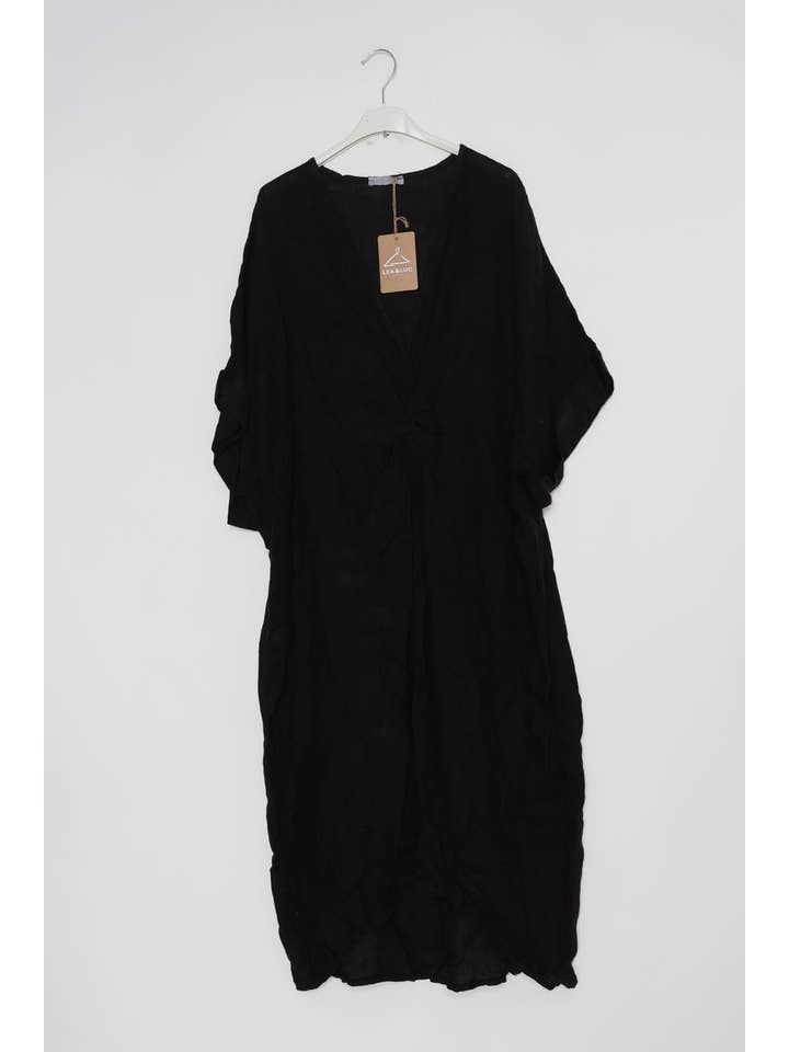 LÉA & LUC - Wholesale Dress - Women's - Long dress with V-neck 100% linen REF. 7185527