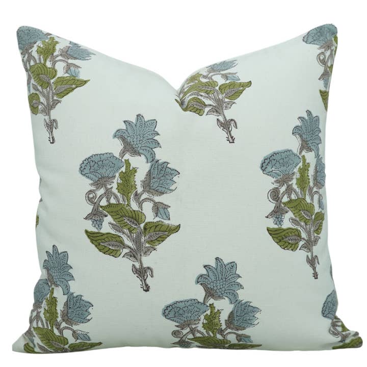 Blomstermønstret Boho Tykt Bomuld Hvid Pudebetræk - Abhishek for engroshandel hos Fabdivine