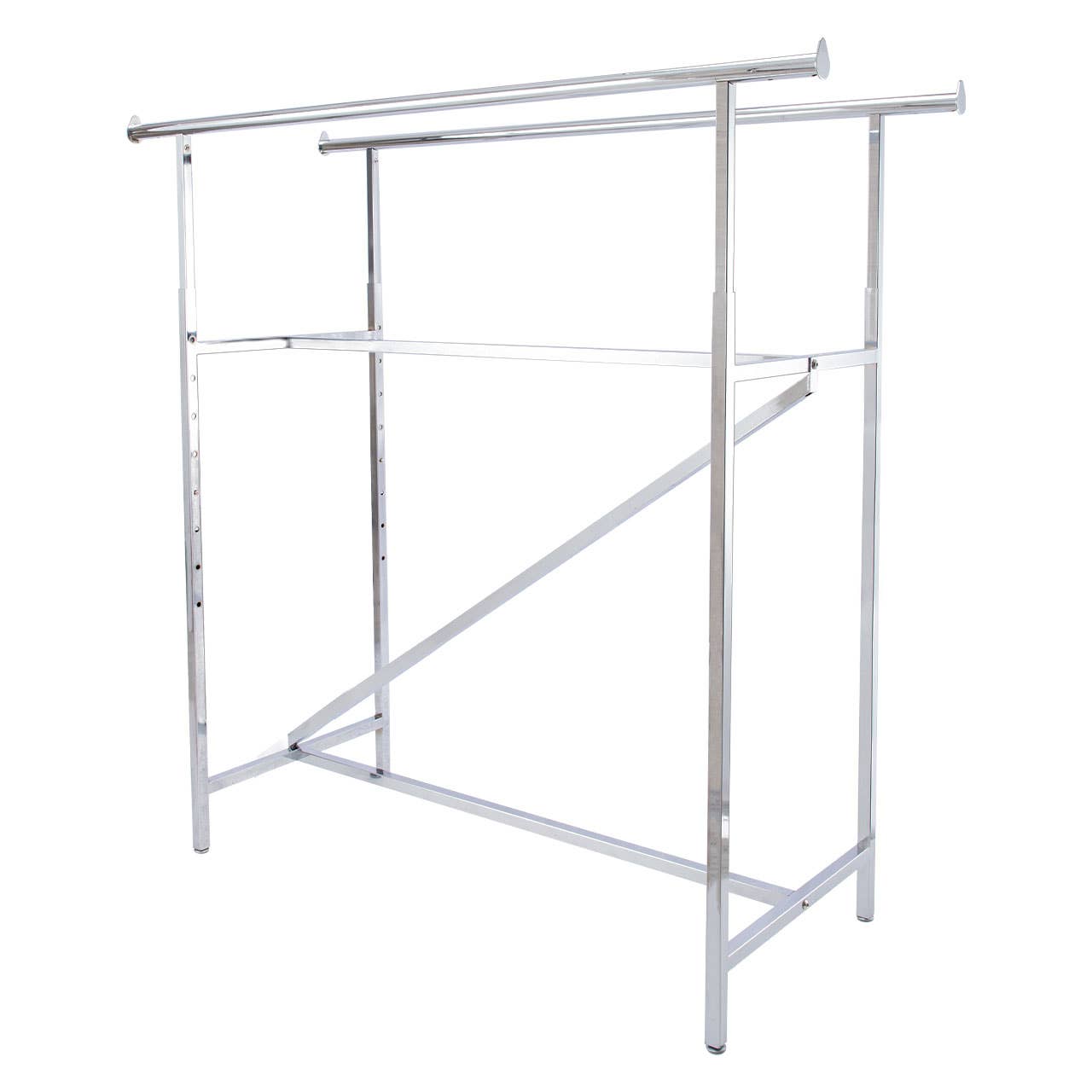 Store Supply Warehouse - Wholesale Retailer Display - Accessories - Chrome Double-Rail Clothing Rack With Z-Brace 4