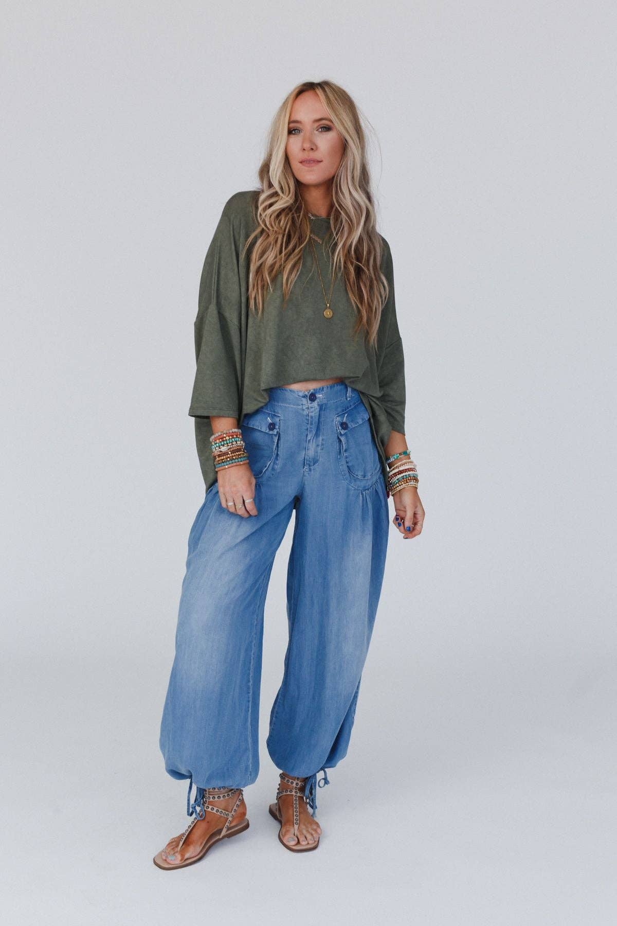 Three Bird Nest - Vente Tunique – femme - T-shirt surdimensionné Sunday Stroll - Olive7