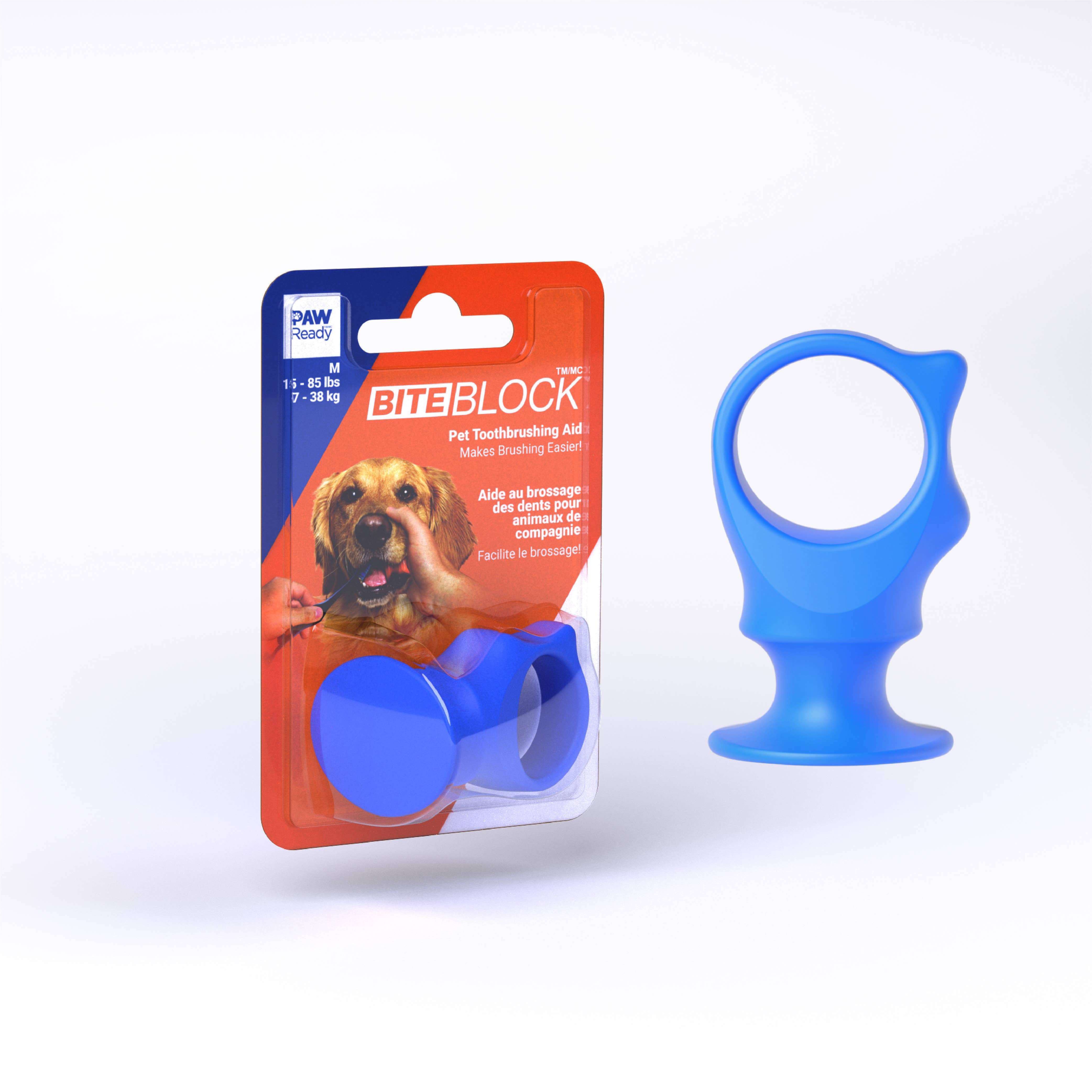 Keen Products Inc. - Vente Produit de toilettage – chien - L'aide à la brosse à dents PawReady BiteBlock permet d'accéder aux dents des animaux1