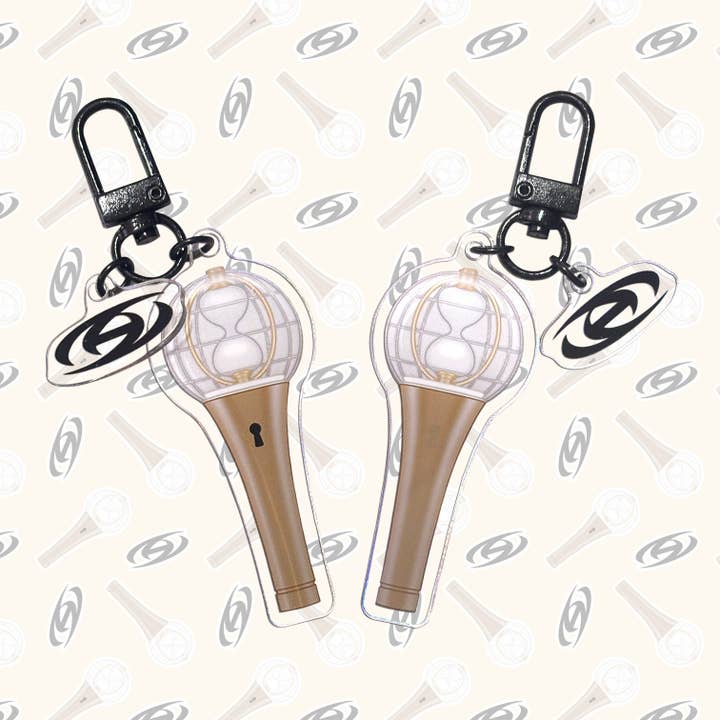 ATEEZ LIGHTINY Logo Lightstick Dangle Charm Acrylic Keychain for wholesale by Parasol Paper