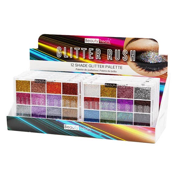 Majestic Wholesale - Wholesale Body Glitter/Shimmer - Beauty Treats Glitter Rush Palette – 12 Cream-Based Glitter