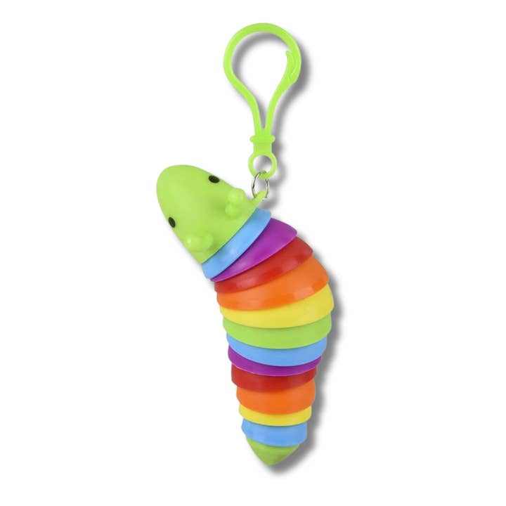 PR GROUPS LLC - Wholesale Fidget Toy - Kids - Sensory Wiggle Caterpillar Clip On Keychain - Assorted3