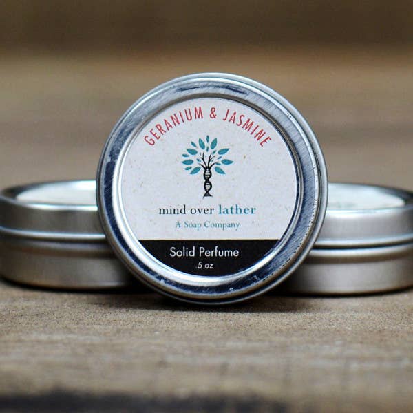 Parfum Géranium et Jasmin Solide pour la vente par Mind Over Lather