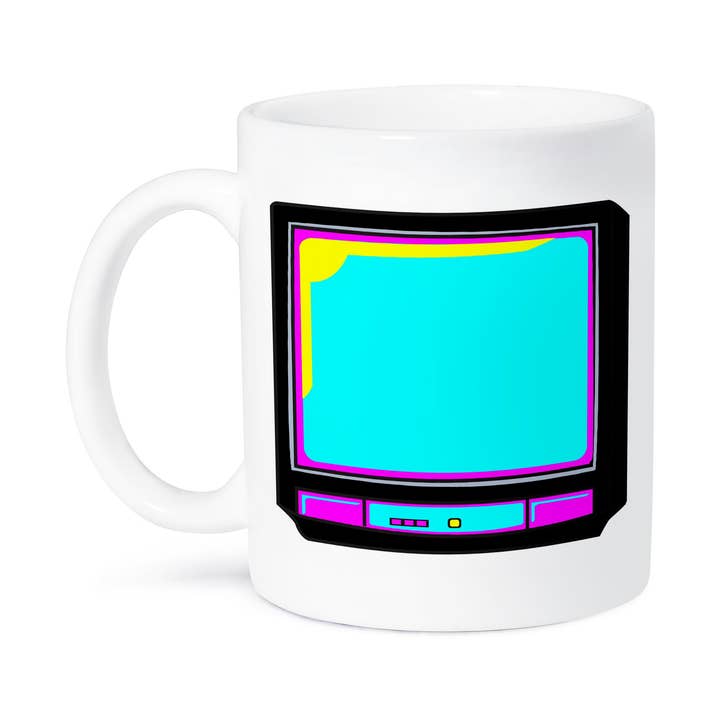 3dRose, CMYK Retro Fjernsyn Tv Sæt Vektor Tegneserie, Krus for engroshandel hos 3dRose