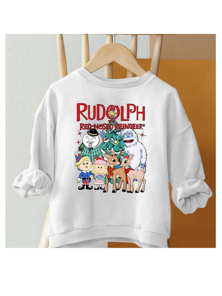 Tiny trendz teez - Vente Sweat-shirt – enfant - Sweatshirt Rudolph en forme de renne au nez rouge pour enfant 0