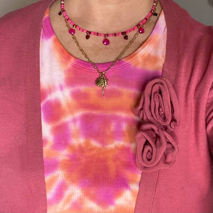 La Vie en Rose Halsband med Rosa Opal, Kalcedon och Rubin för wholesale av Clarke Palmer