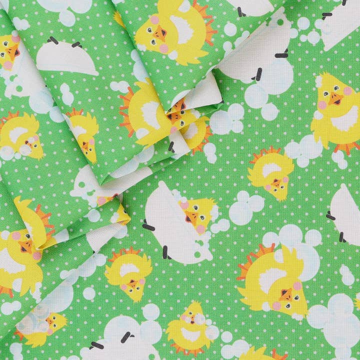Cotton 100% 45" Bath Time Duck Fabric by the Yard - Green for wholesale by Mook Fabrics