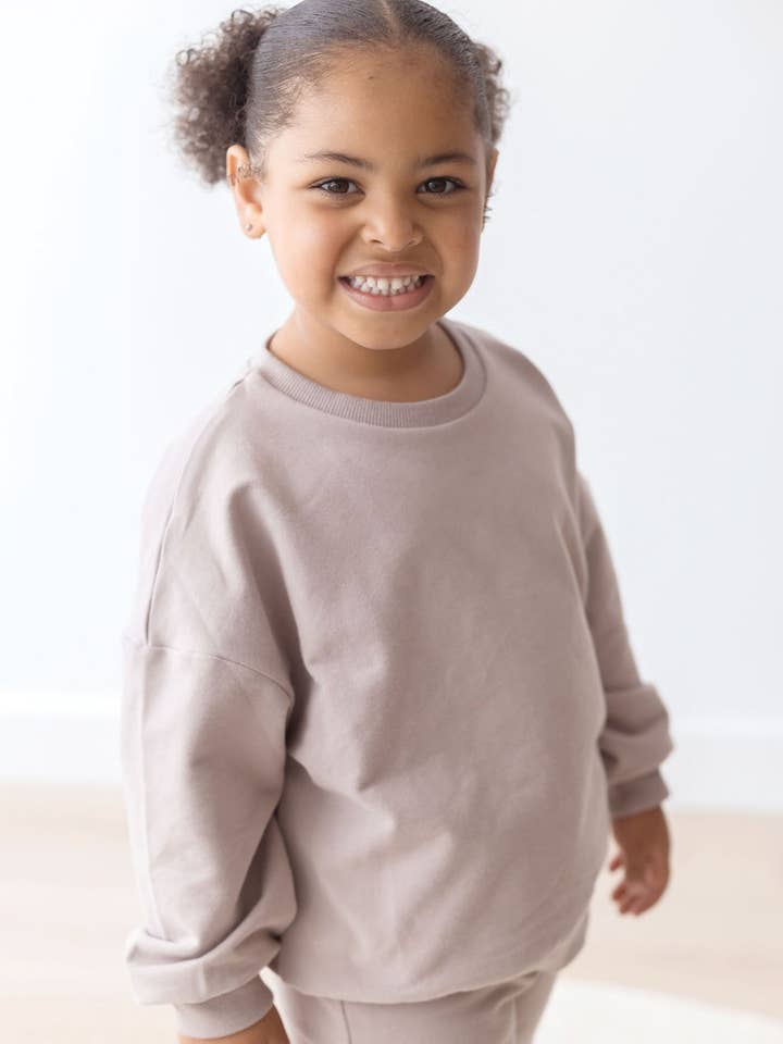 Mila & Co. - Wholesale Top & Pant Set - Kids - Sweatshirt & Jogger Set | Pale Mulberry3