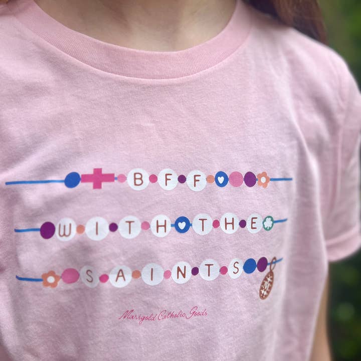 Pink BFF with the Saints tee for wholesale on Faire1