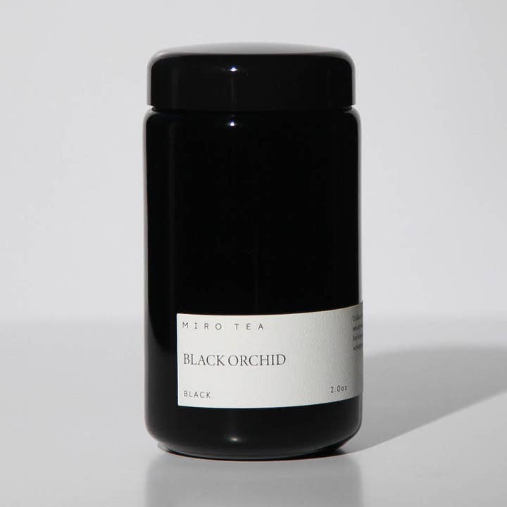 Black Orchid Glass Jar for wholesale by Miro Tea