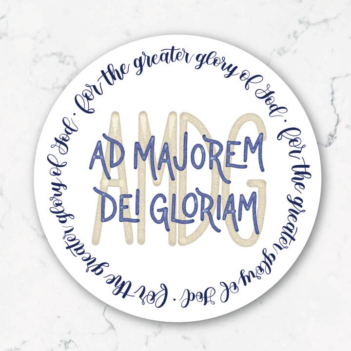 AMDG Sticker for wholesale by Abiding Light Designs