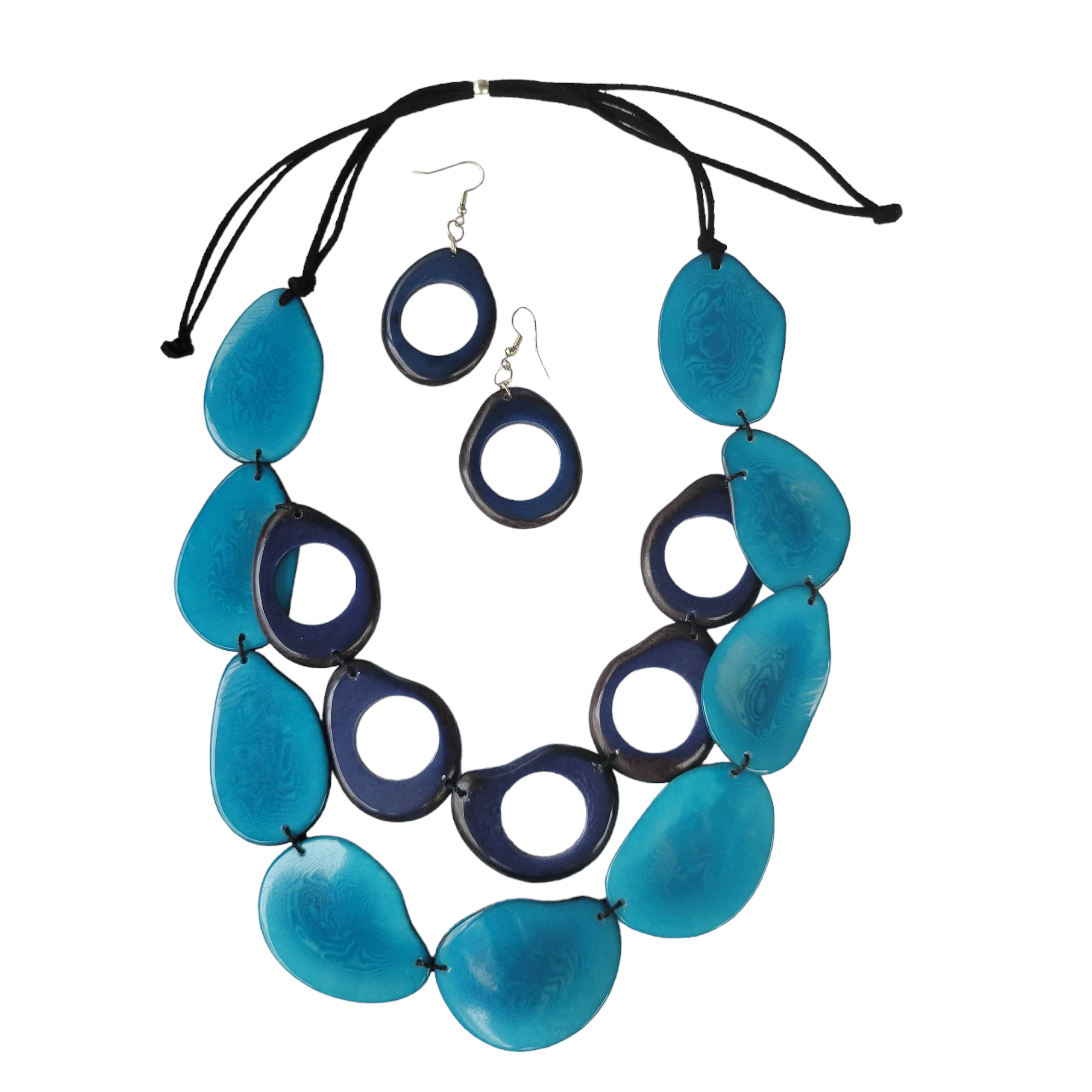 Organic jewelry by Allie - Wholesale Bib Necklace - Bold & Young tagua layered necklace rings&slices2