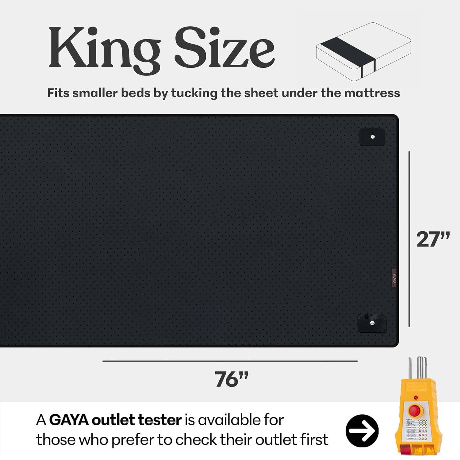 GAYA – wholesale Sänglöpare – Jordningsmatta för säng – Bättre sömn & inflammation, King1