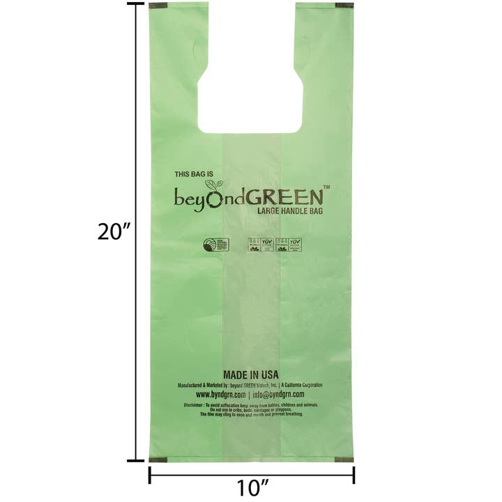 beyondGREEN biotech, Inc. - Wholesale Pet Poop Bag - Plant-Based Cat Litter Bags – 100 Bags with Handles