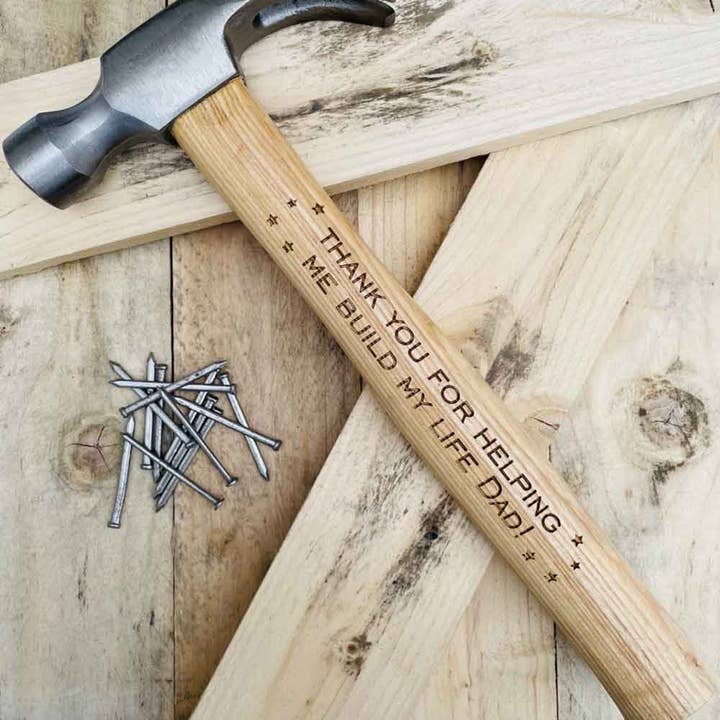 The Funky Deer – wholesale Handy tool – Personalised Dad Thank You 16oz Claw Hammer