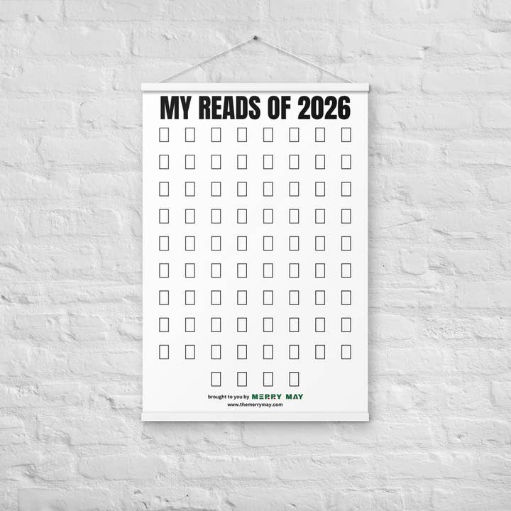 52 Books In A Year Sticker Poster With Hanger, 24" x 36" for wholesale by Merry May