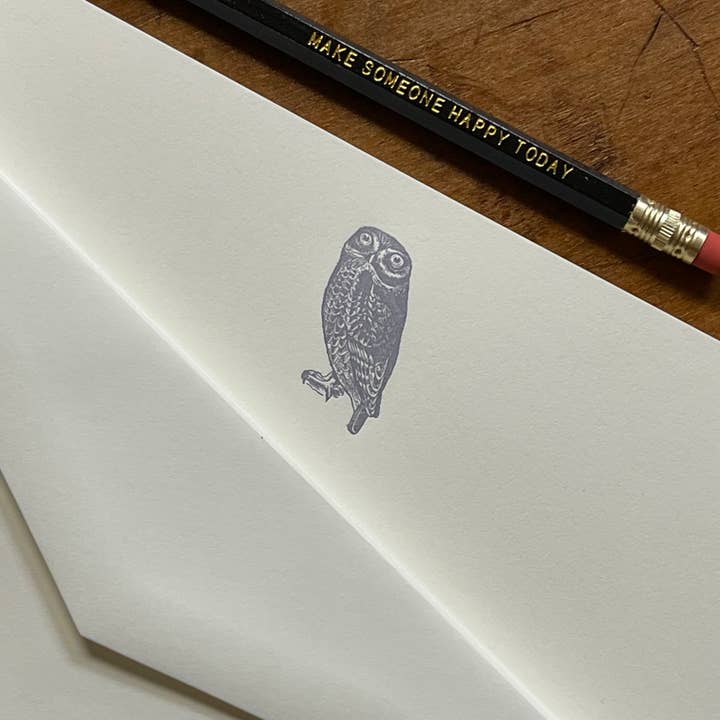 Stationery / Owl for wholesale by Somersault Letterpress