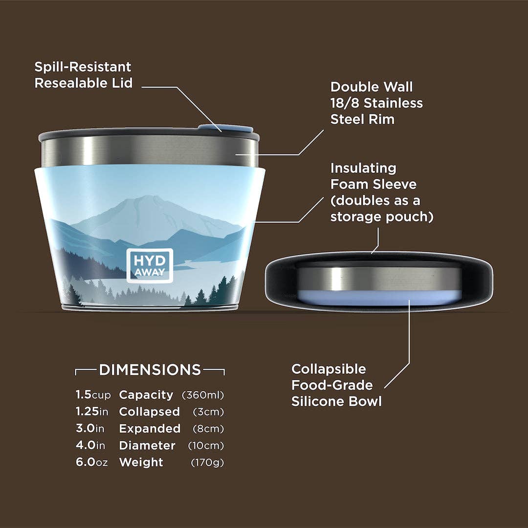 HYDAWAY – Tigela por atacado – Tigela isolada dobrável | 360 ml (1,5 xícara)30
