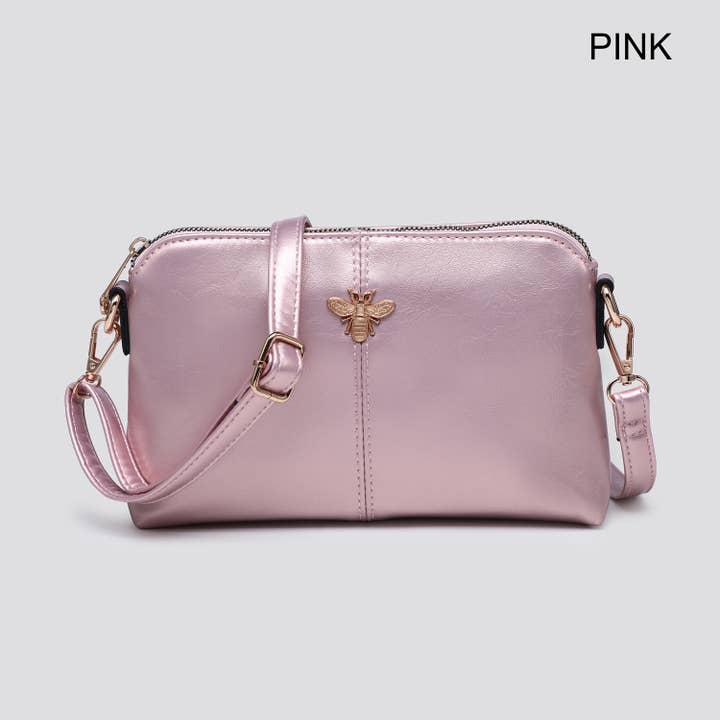 House of Milano – wholesale Crossbody bag – Women's – Faux Leather Crossbody Bag with Bee Logo # 267013