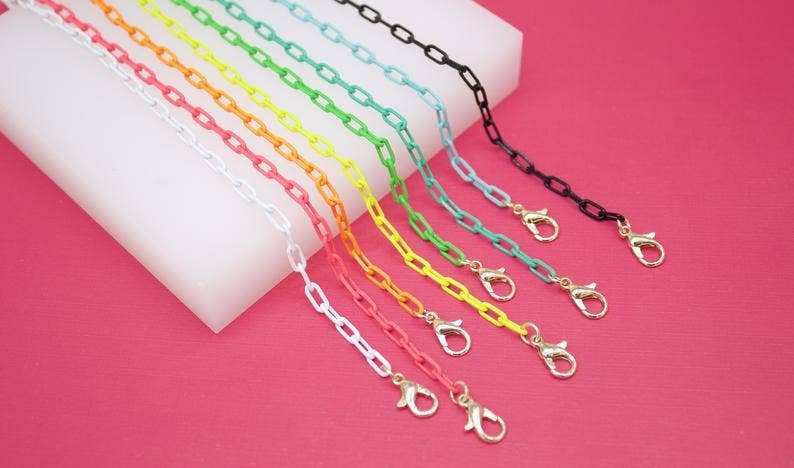 MIA Jewelry - Wholesale Link & Chain Necklace - 18K Gold Filled 3mm Enamel Paper clip Chain (G200)1