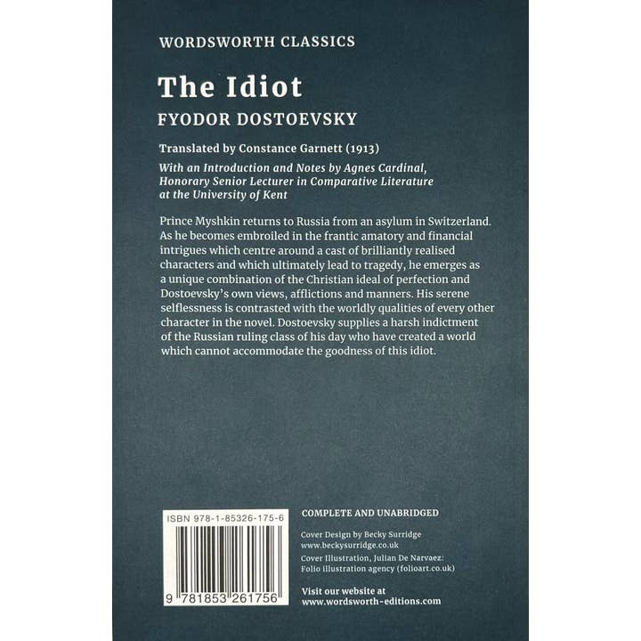 Marble City Press - Wholesale Classics - The Idiot | Dostoevsky | Wordsworth Classic Edition | Book1