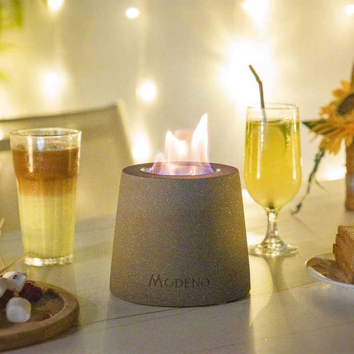 Sol Living - Wholesale Fire Pit - Entta Grey Tabletop Fireplace - 6.3 Inches - Ethanol9