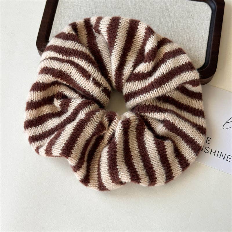 Dipped Shop - Wholesale Scrunchie - Women's - Color Block Striped Elastic Hair Tie DP25F9612