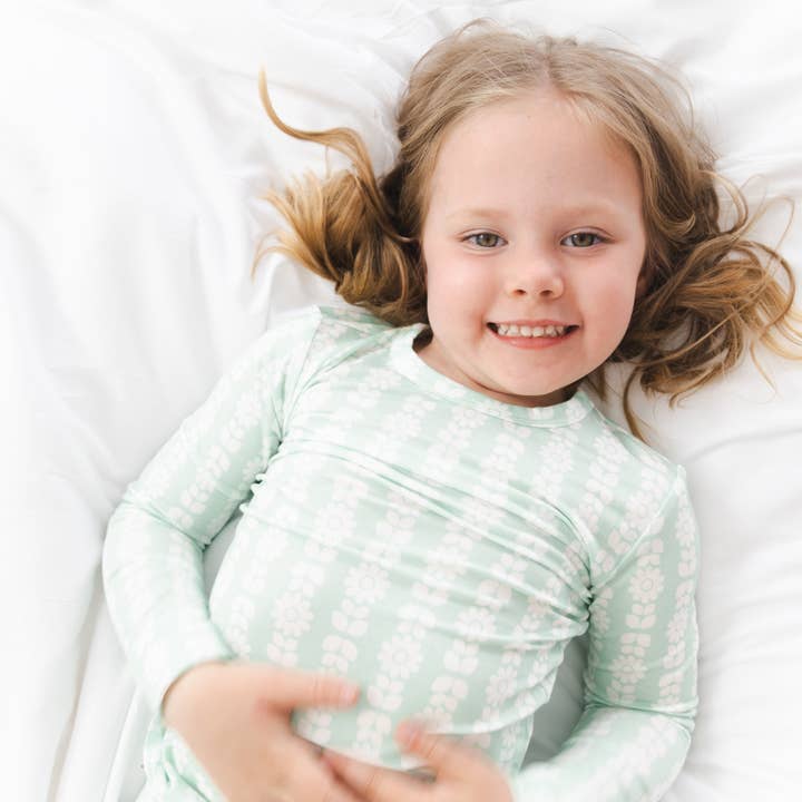 Motette - Wholesale Sleepwear Set - Kids - Mint Meadows Bamboo Toddler Pajama Set2