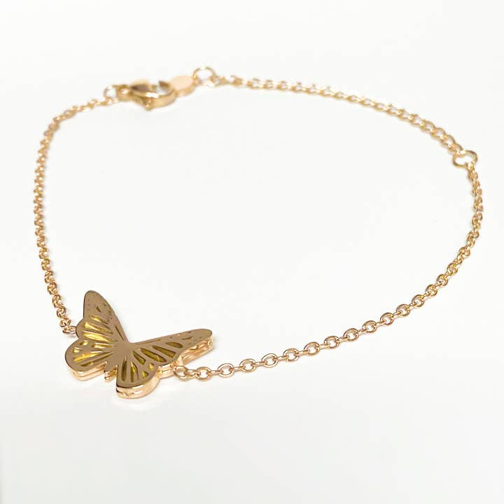 Papillon - Bracelet pour tous les jours (rose ou jaune) pour la vente par Liventi Jewelry