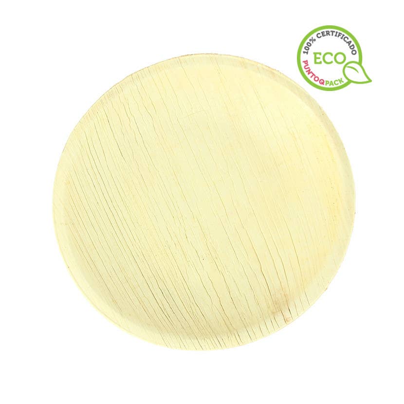 PUNTOQPACK - Wholesale Disposable Plate - Round Palm Leaf Plate (18Ø)0