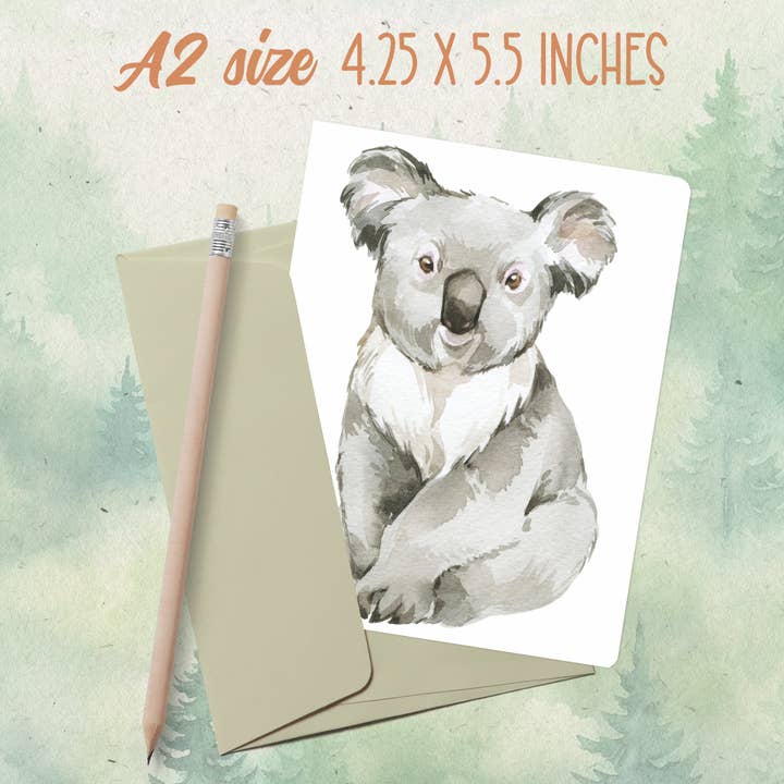 Handgefertigte Koala-Grußkarte für den Großhandel von Soul Familiar